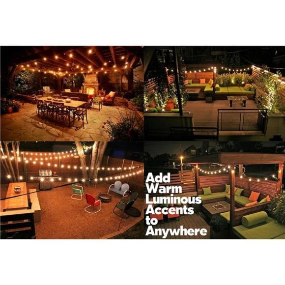 String Lights, LED 25Ft G40 Globe String Lights with Bulbs-UL Listd for Indoor - Picture 5 of 7